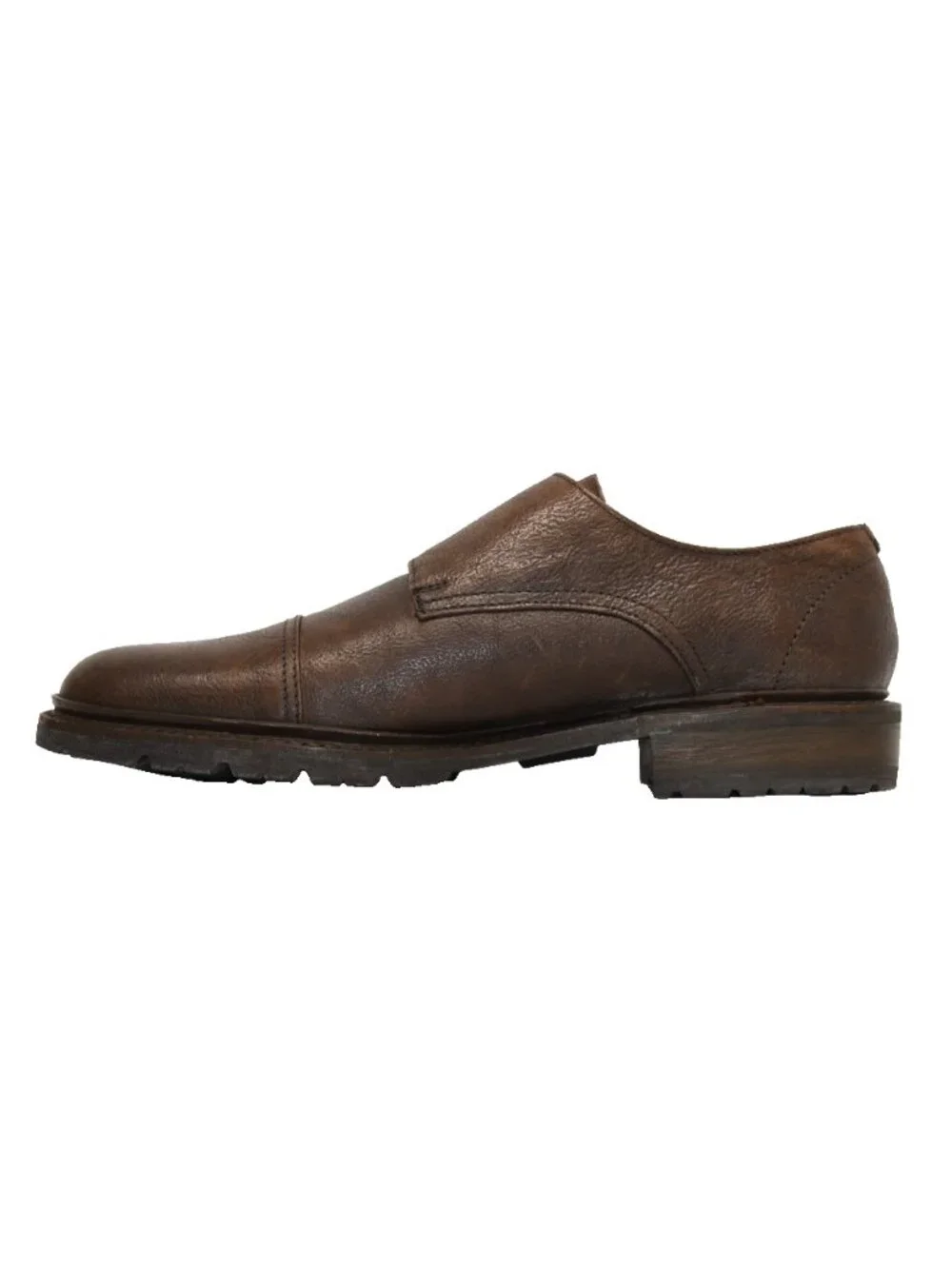 New! Frye Mens Double Monk Strap James Lug 10 D Brown Leather 3481121 DD562